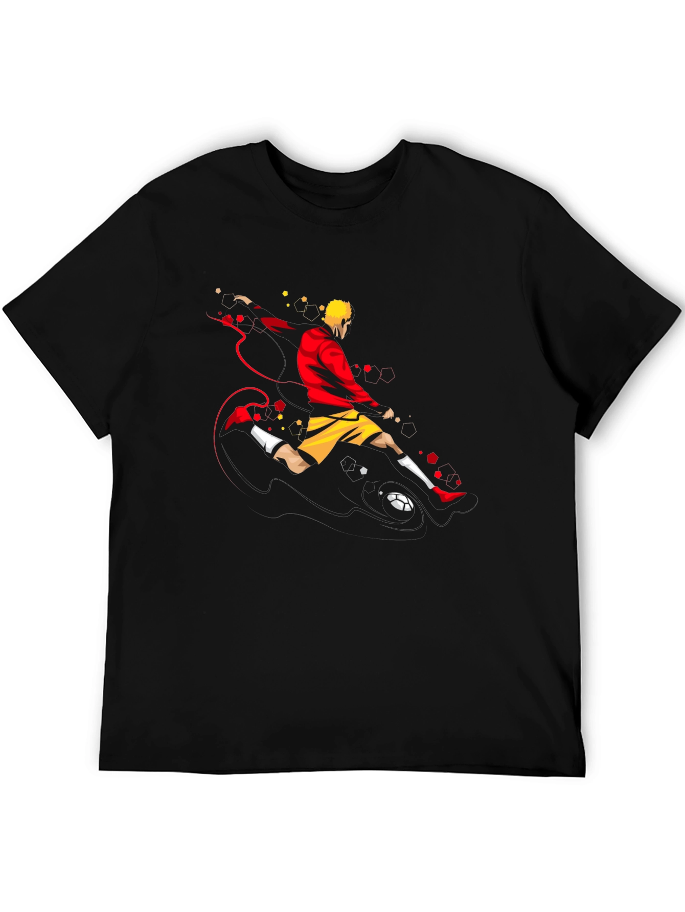 Mens Soccer Graphic Tee - Black Stylish Comfort