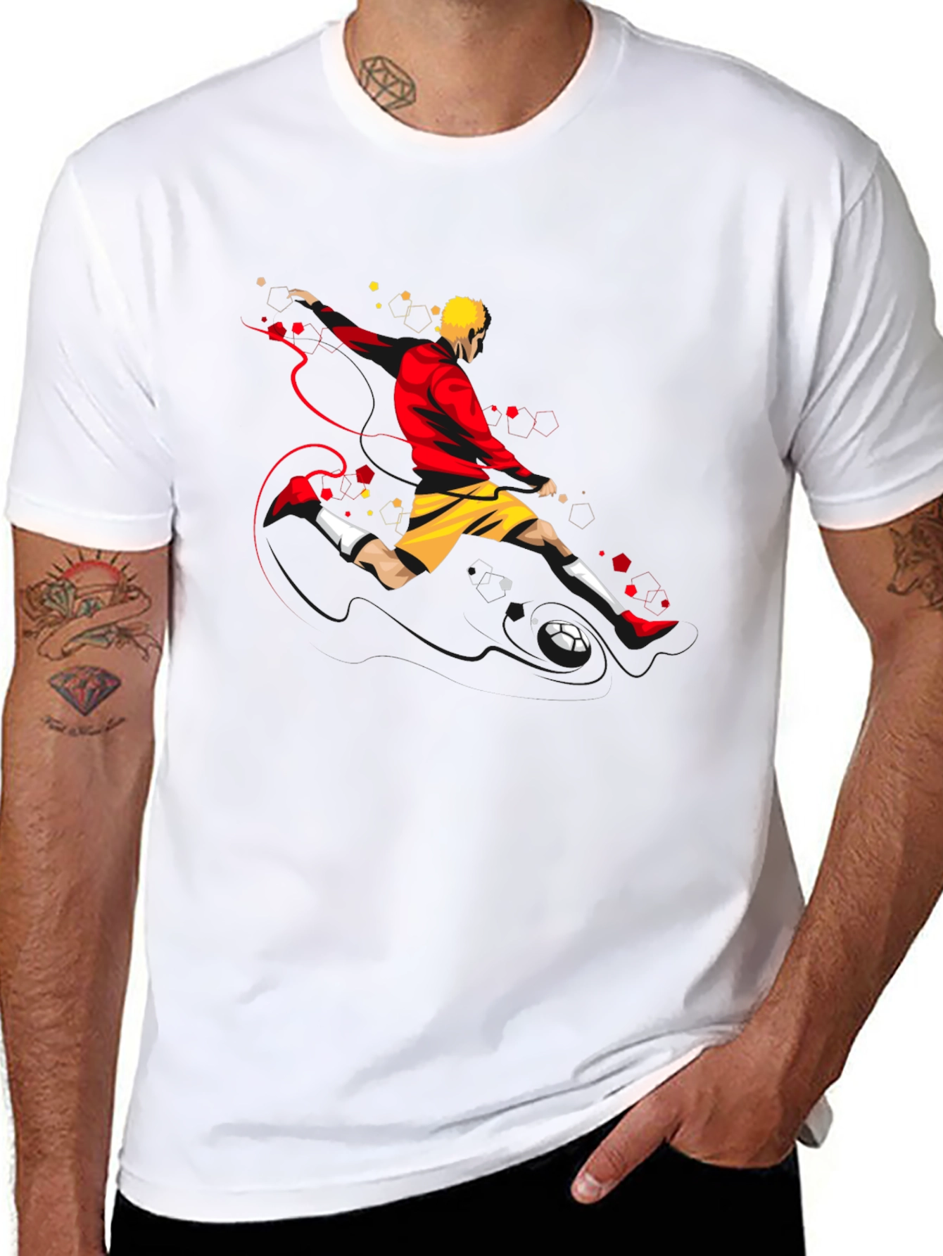 Mens Soccer Graphic Tee - Black Stylish Comfort