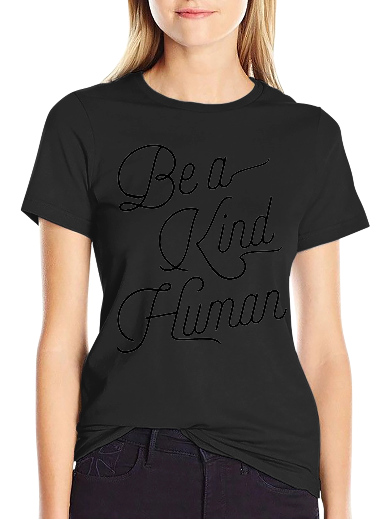 Be a Kind Human Graphic Tee - Black