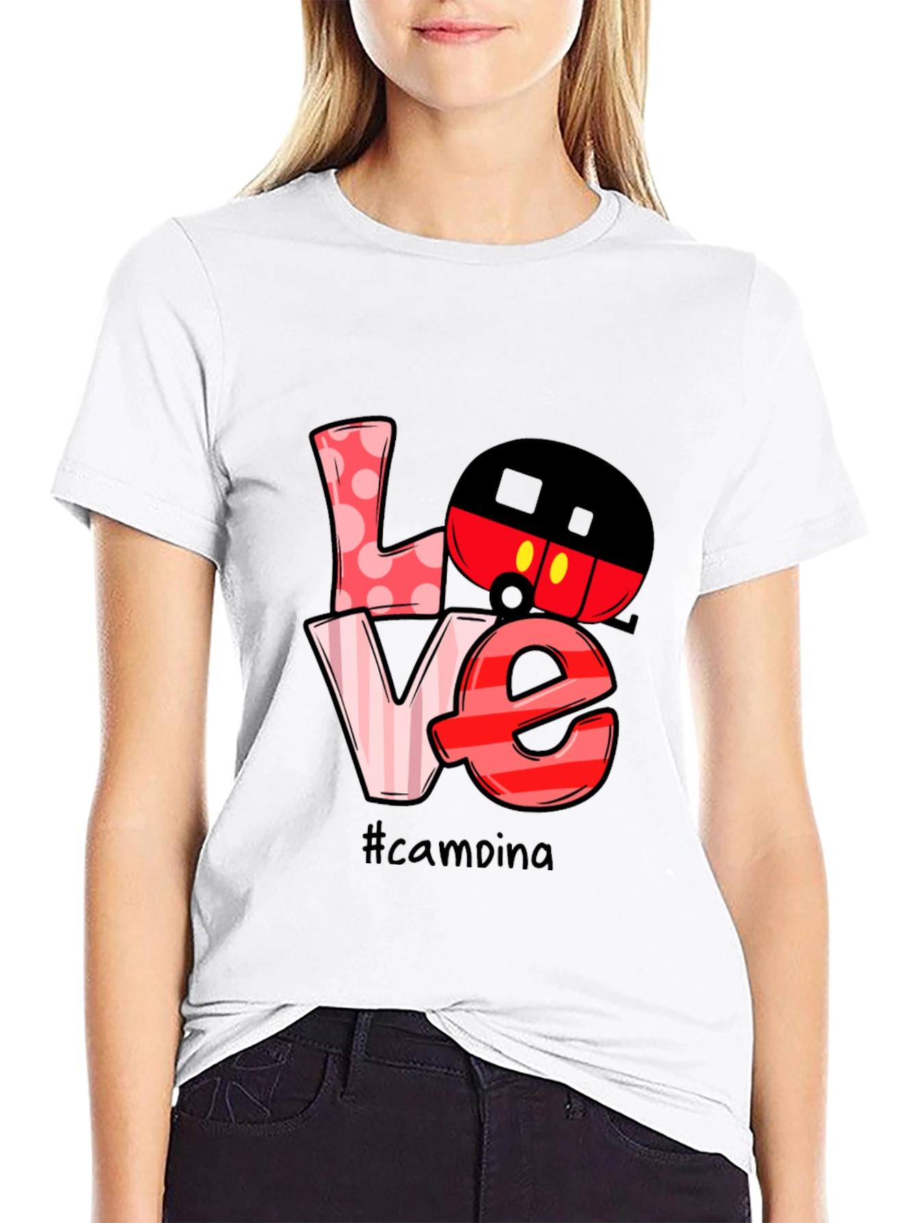 Camping Mickey Mouse Love Graphic T-Shirt