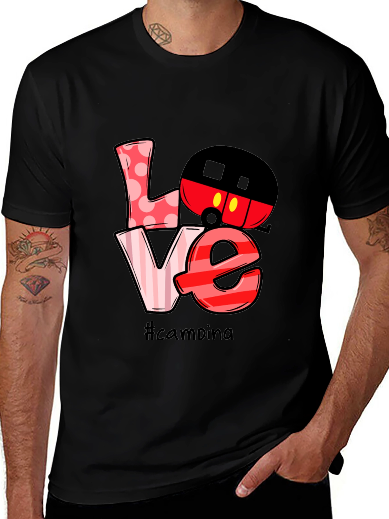 Camping Mickey Mouse Love Graphic T-Shirt