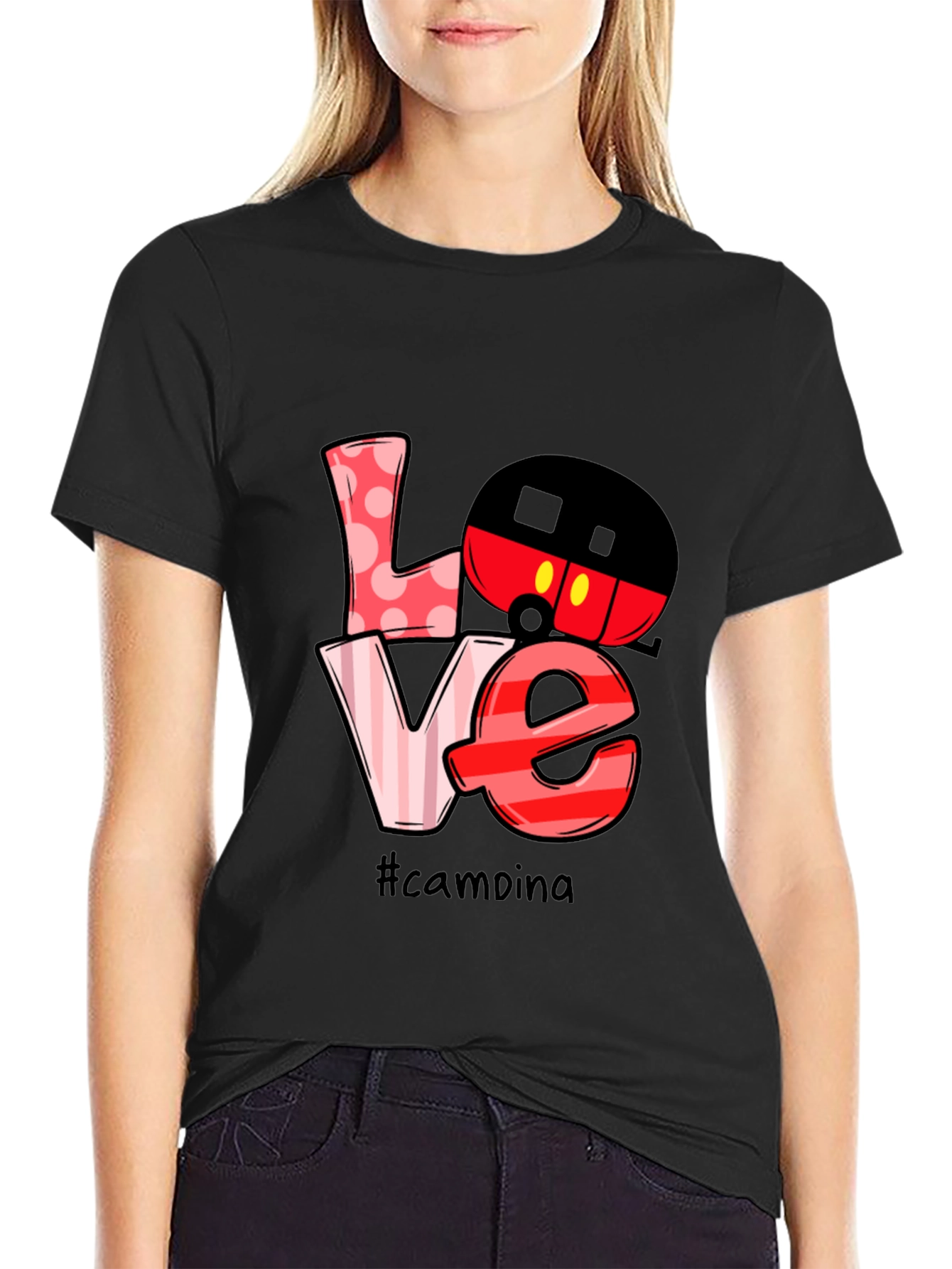 Camping Mickey Mouse Love Graphic T-Shirt