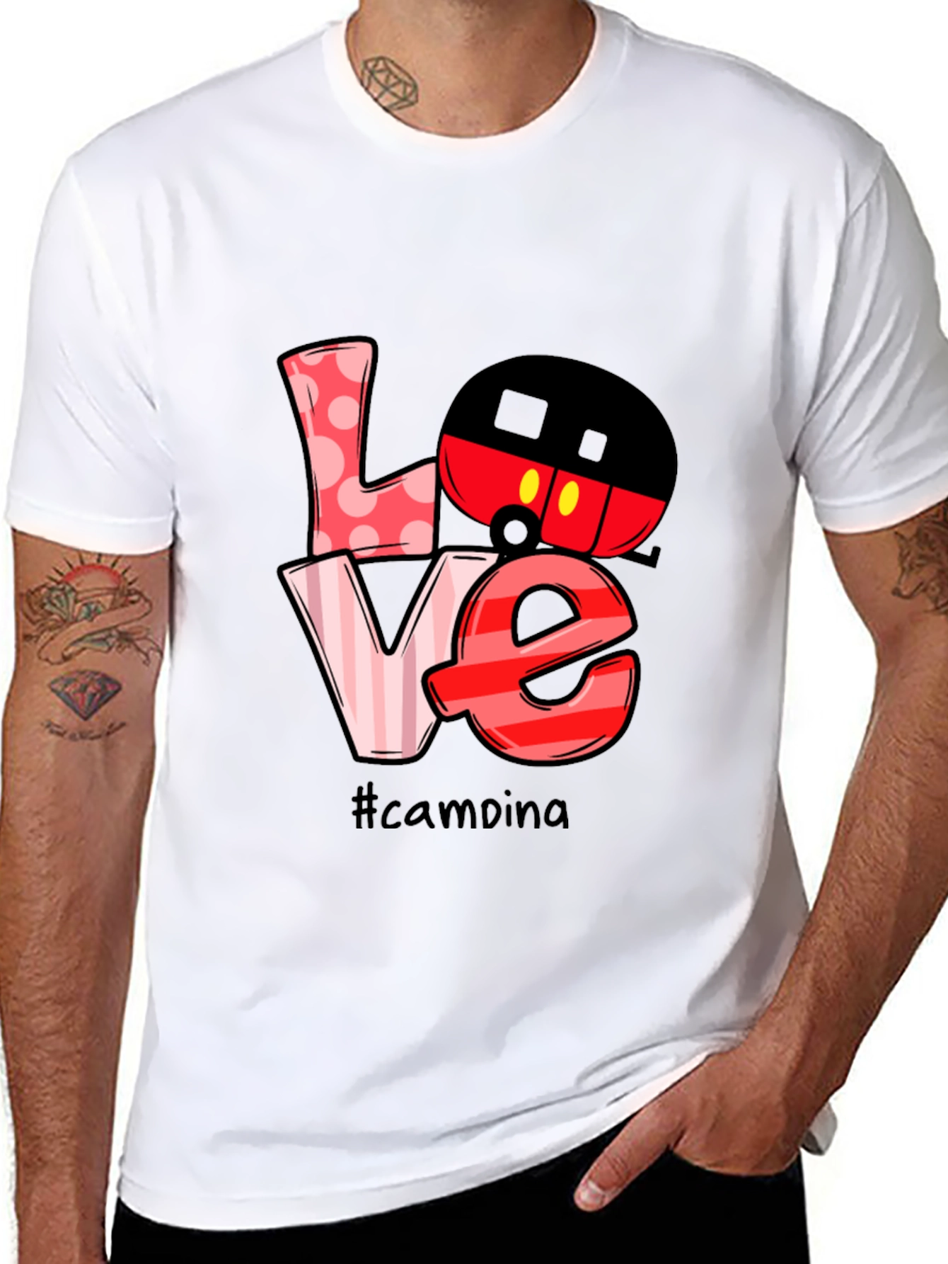 Camping Mickey Mouse Love Graphic T-Shirt