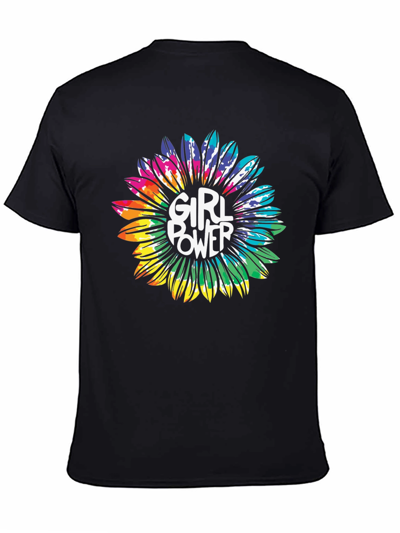 Girl Power Sunflower Graphic Tee - Black T-Shirt
