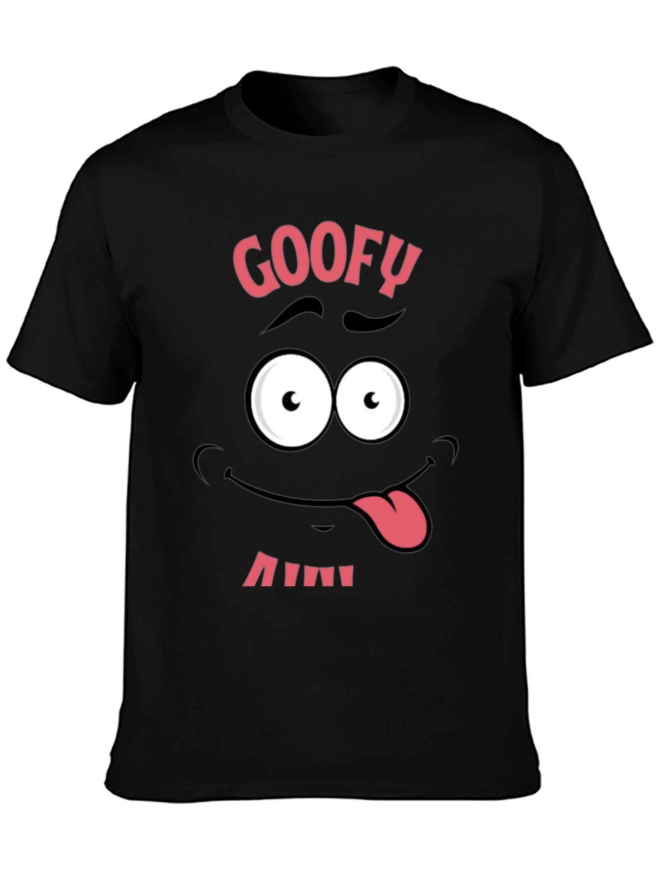 Funny Goofy Face Graphic Tee - Black