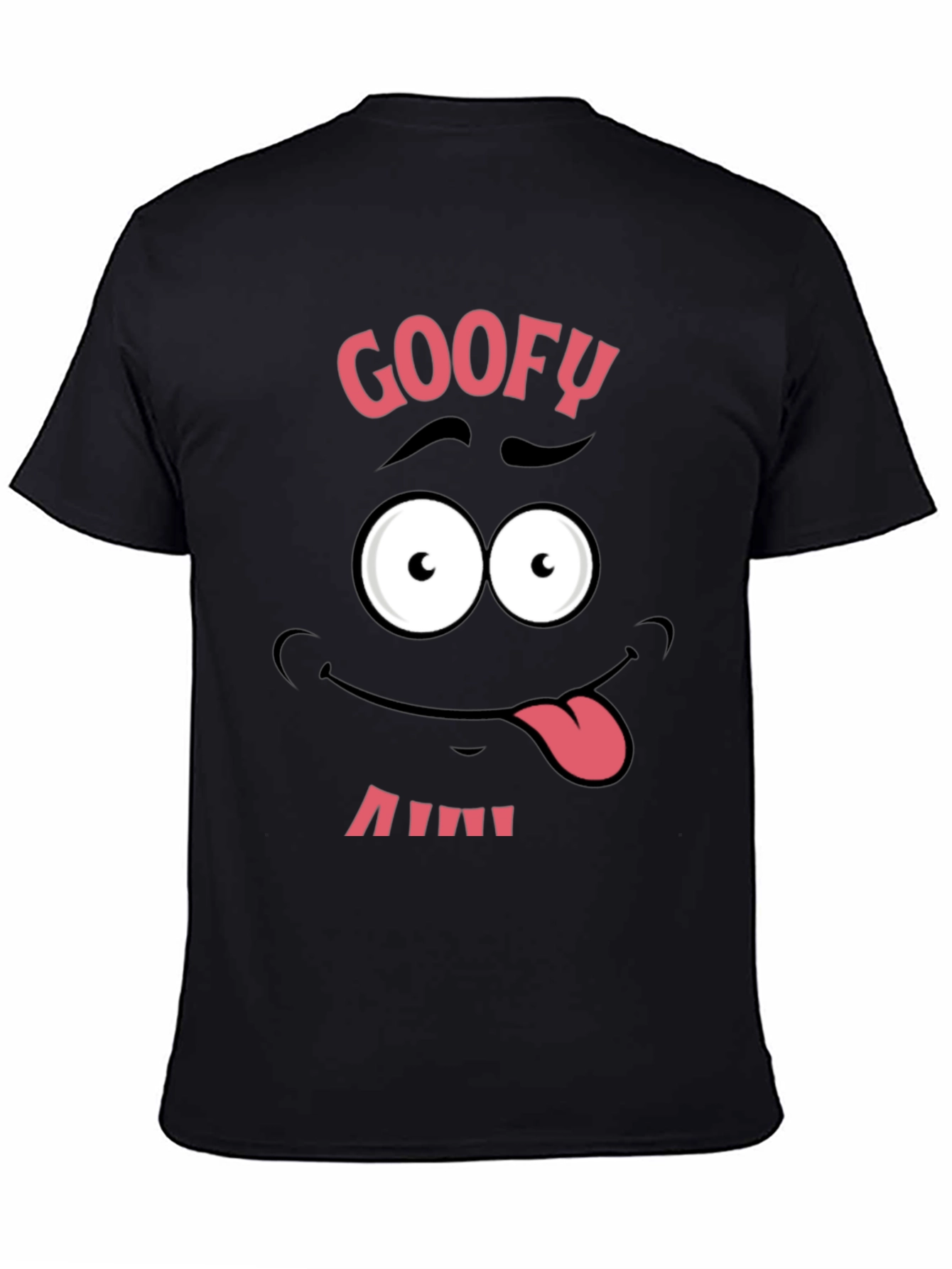Funny Goofy Face Graphic Tee - Black