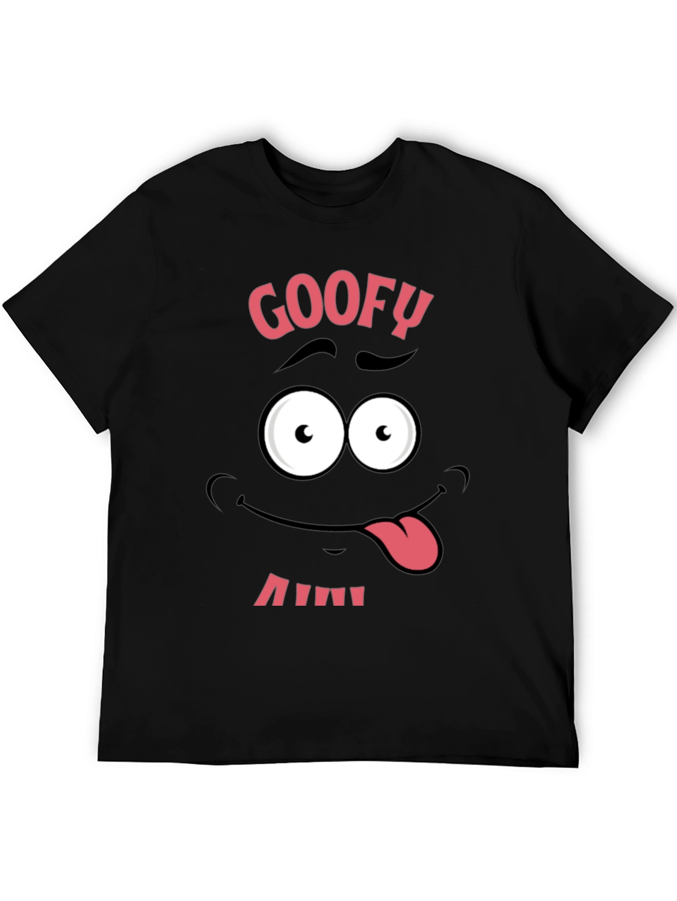 Funny Goofy Face Graphic Tee - Black