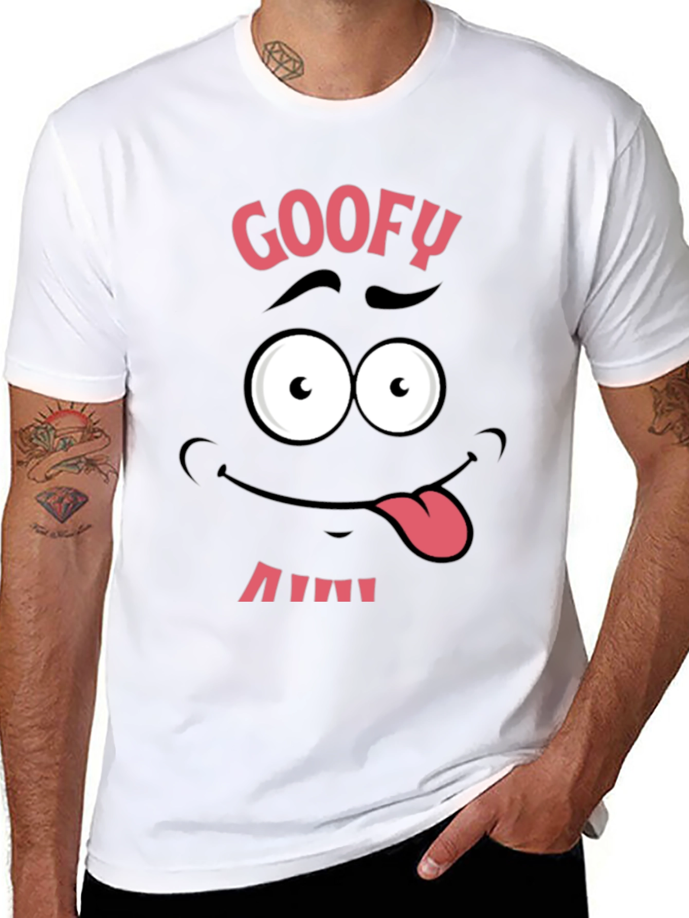 Funny Goofy Face Graphic Tee - Black