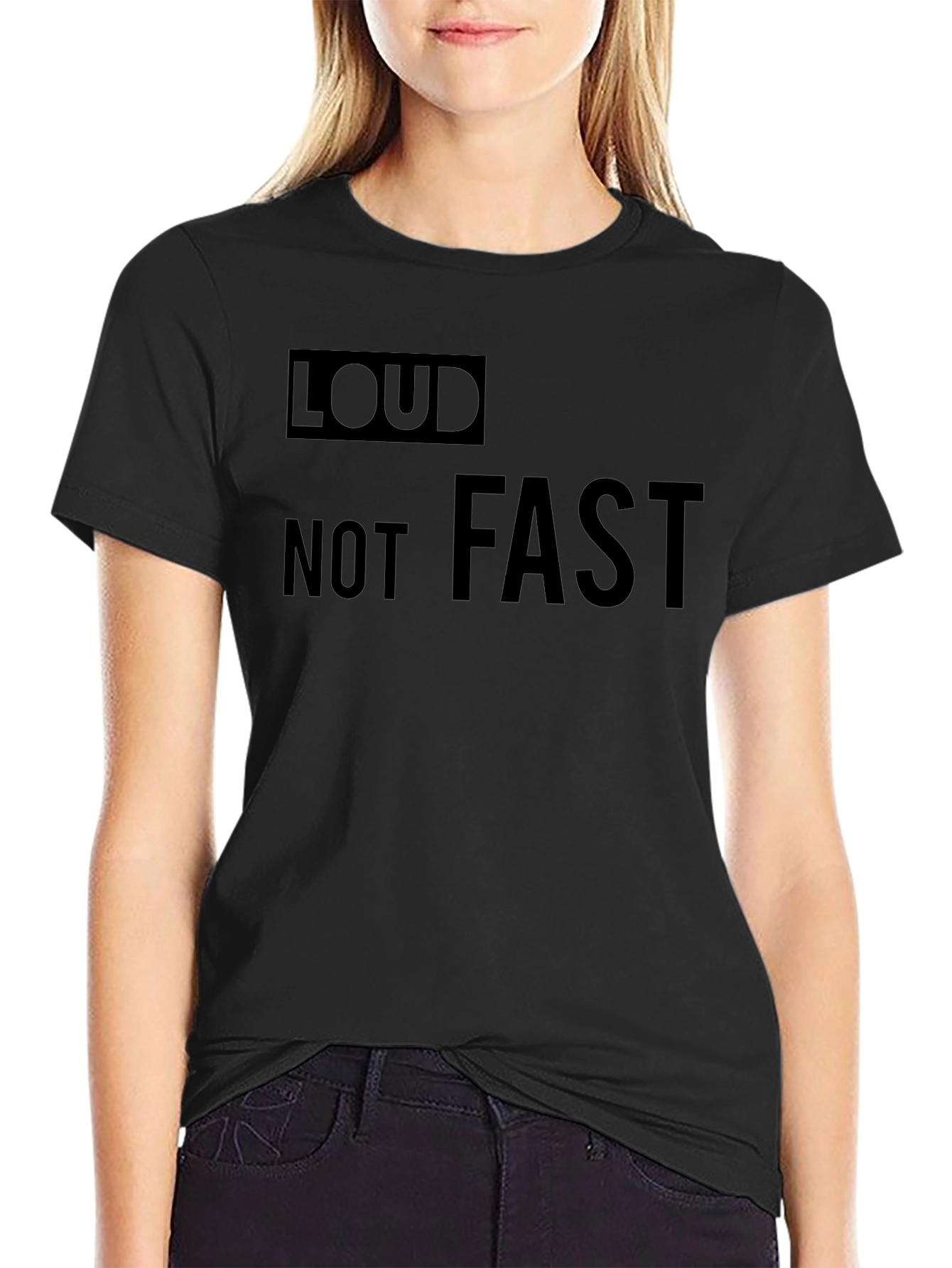 Loud Not Fast Graphic Tee - Black Cotton