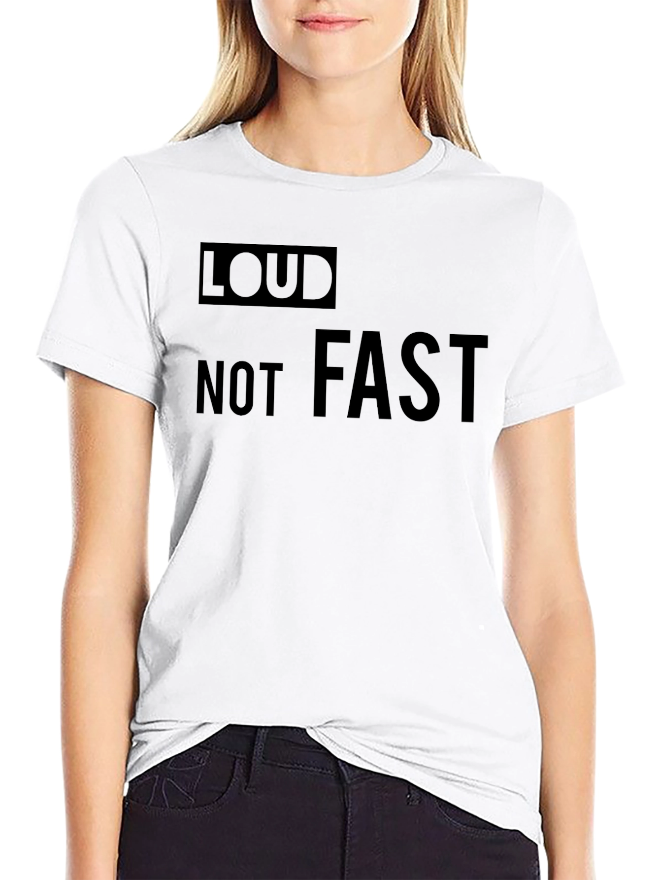 Loud Not Fast Graphic Tee - Black Cotton