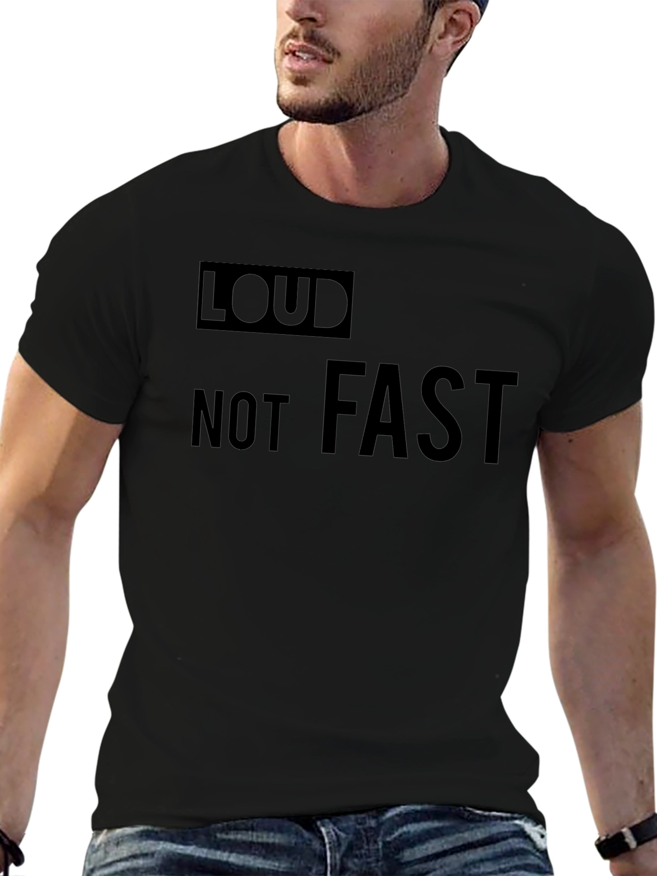 Loud Not Fast Graphic Tee - Black Cotton