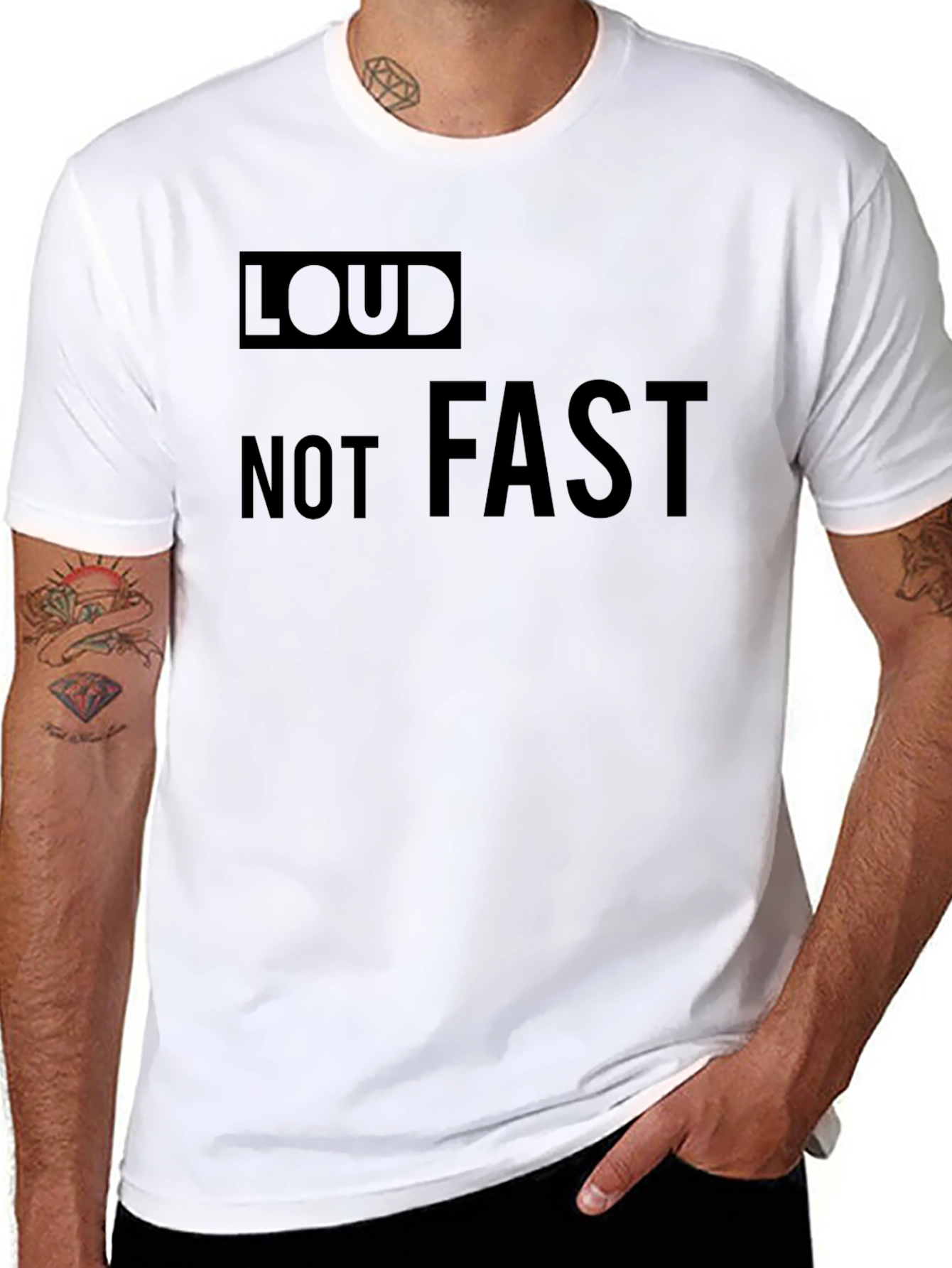 Loud Not Fast Graphic Tee - Black Cotton