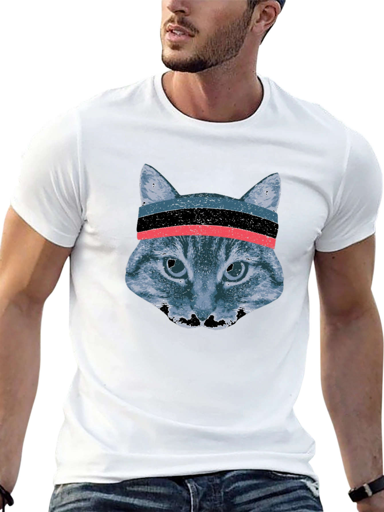 Retro Cat Headband T-Shirt