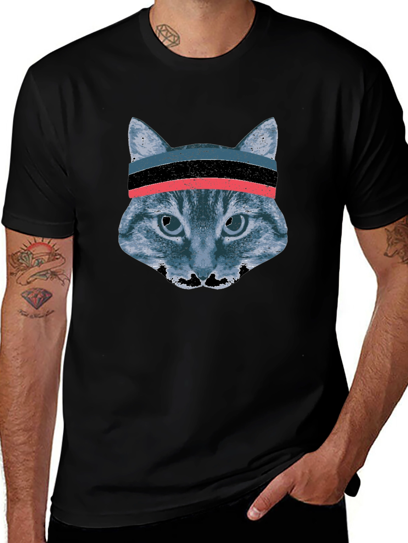 Retro Cat Headband T-Shirt