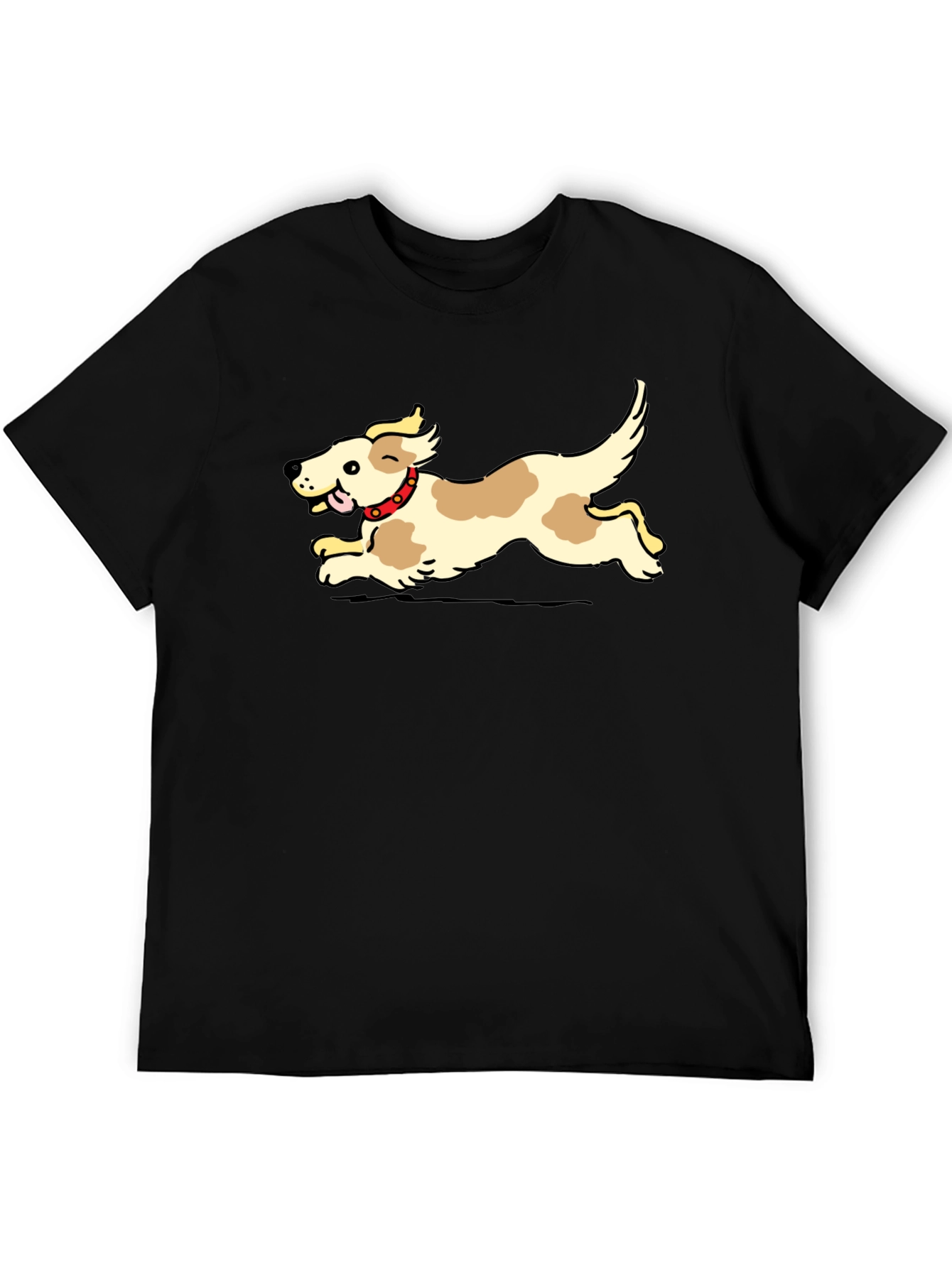 Dog Graphic Black T-Shirt - Playful Pup Tee