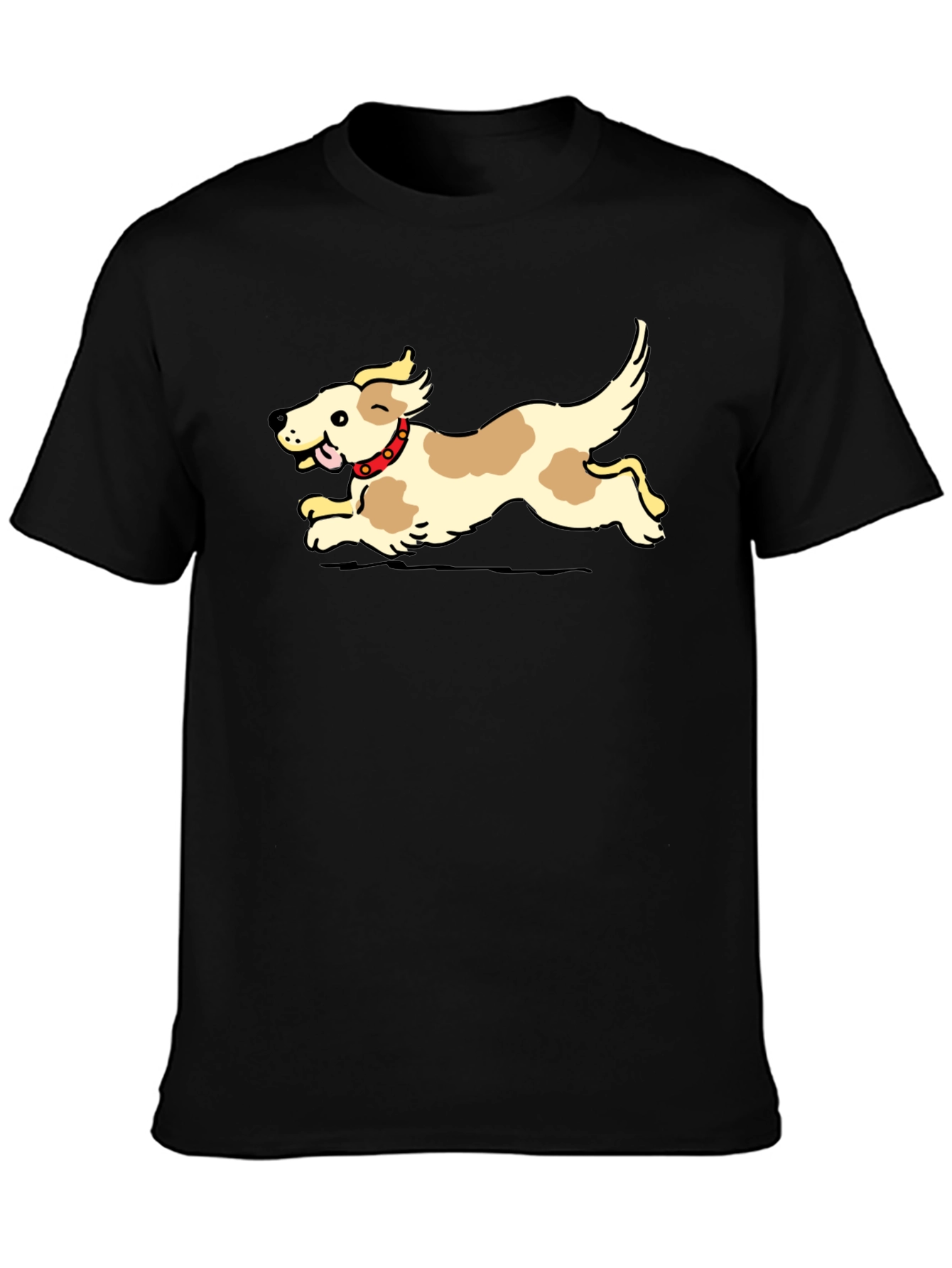 Dog Graphic Black T-Shirt - Playful Pup Tee