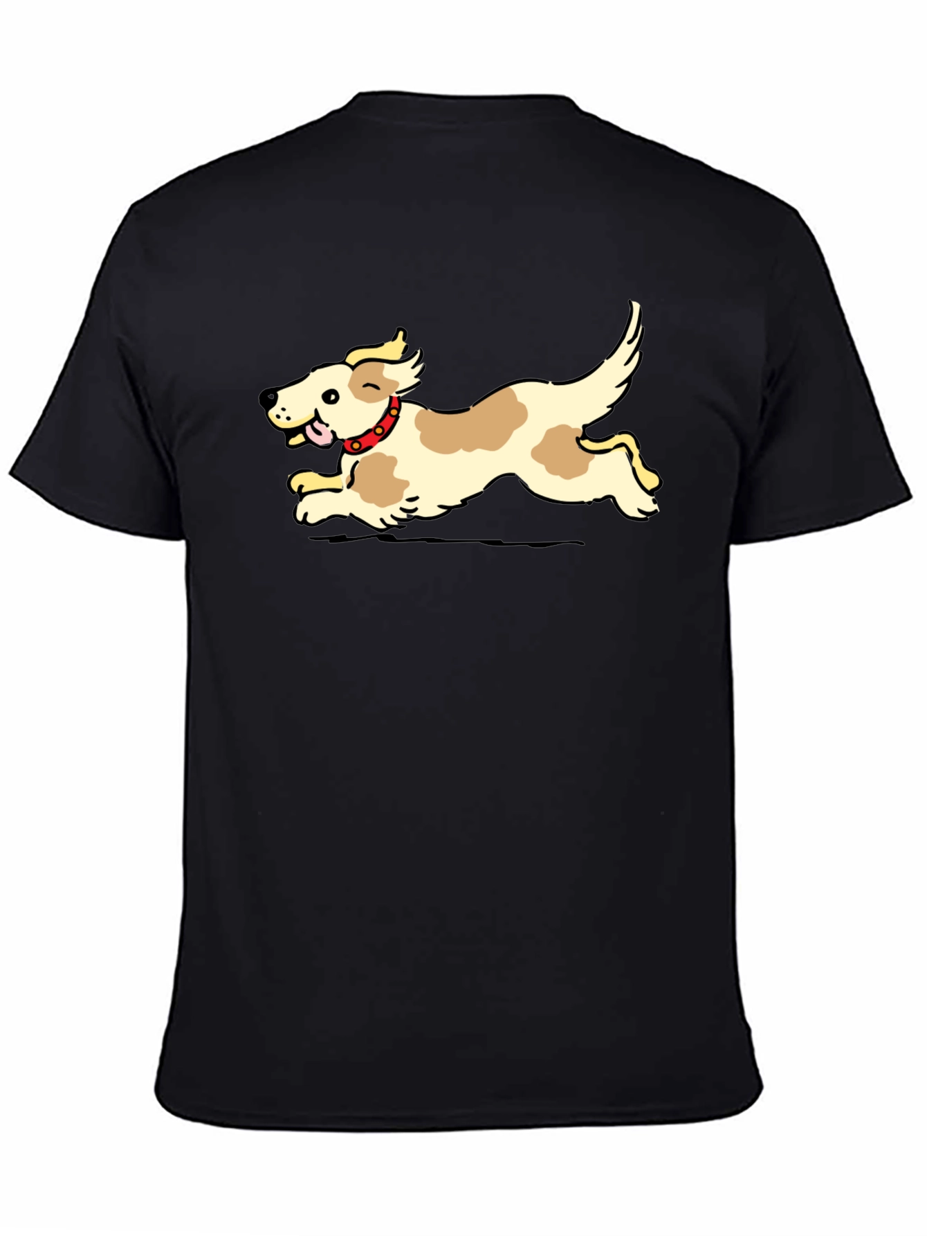 Dog Graphic Black T-Shirt - Playful Pup Tee