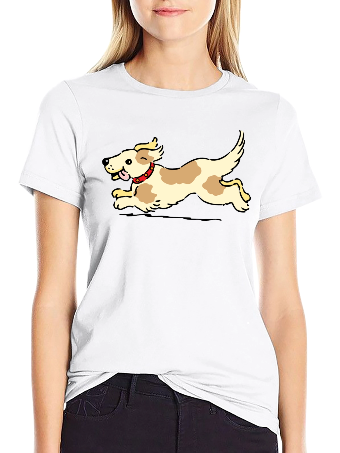 Dog Graphic Black T-Shirt - Playful Pup Tee
