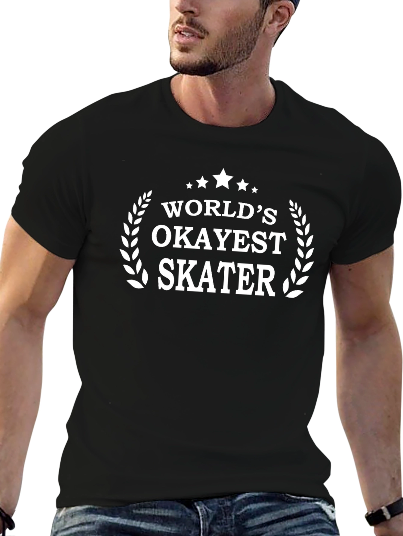 Worlds Okayest Skater T-Shirt - Funny Skateboard Tee