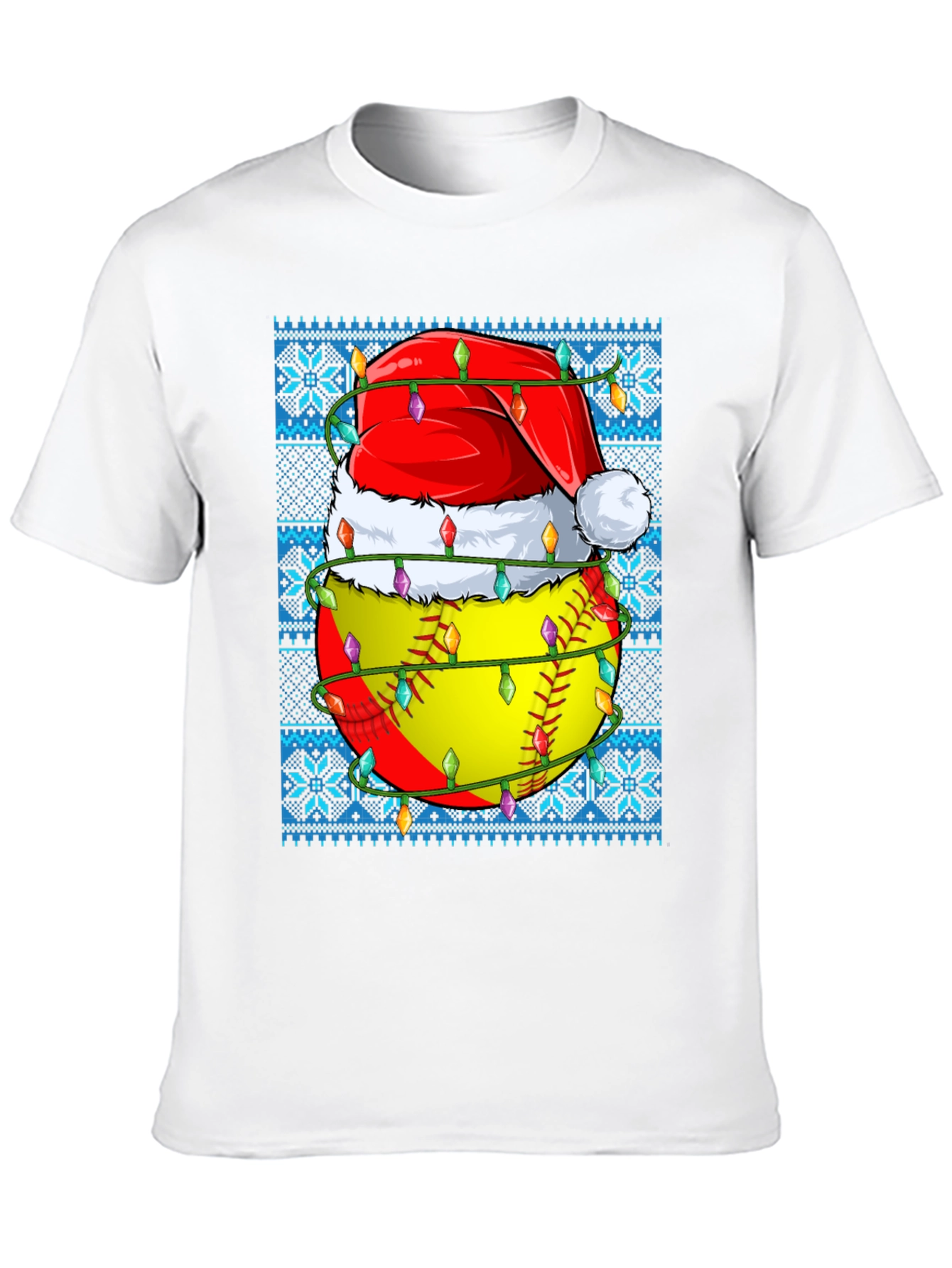 Festive Softball Christmas T-Shirt