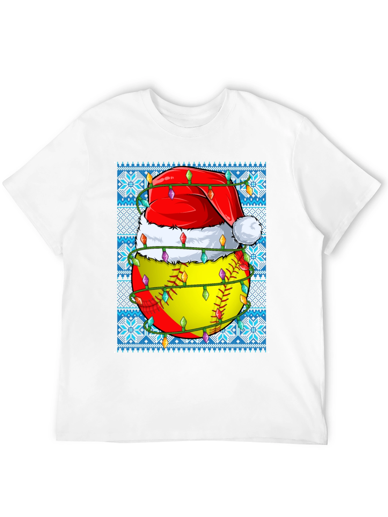 Festive Softball Christmas T-Shirt