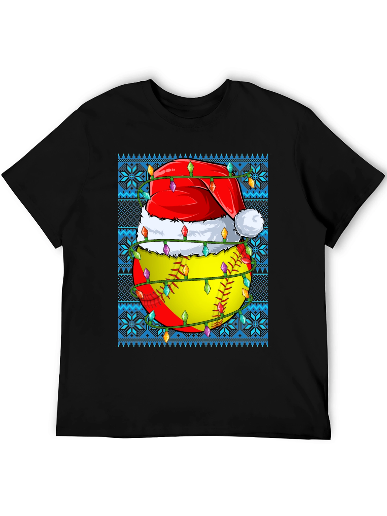 Festive Softball Christmas T-Shirt