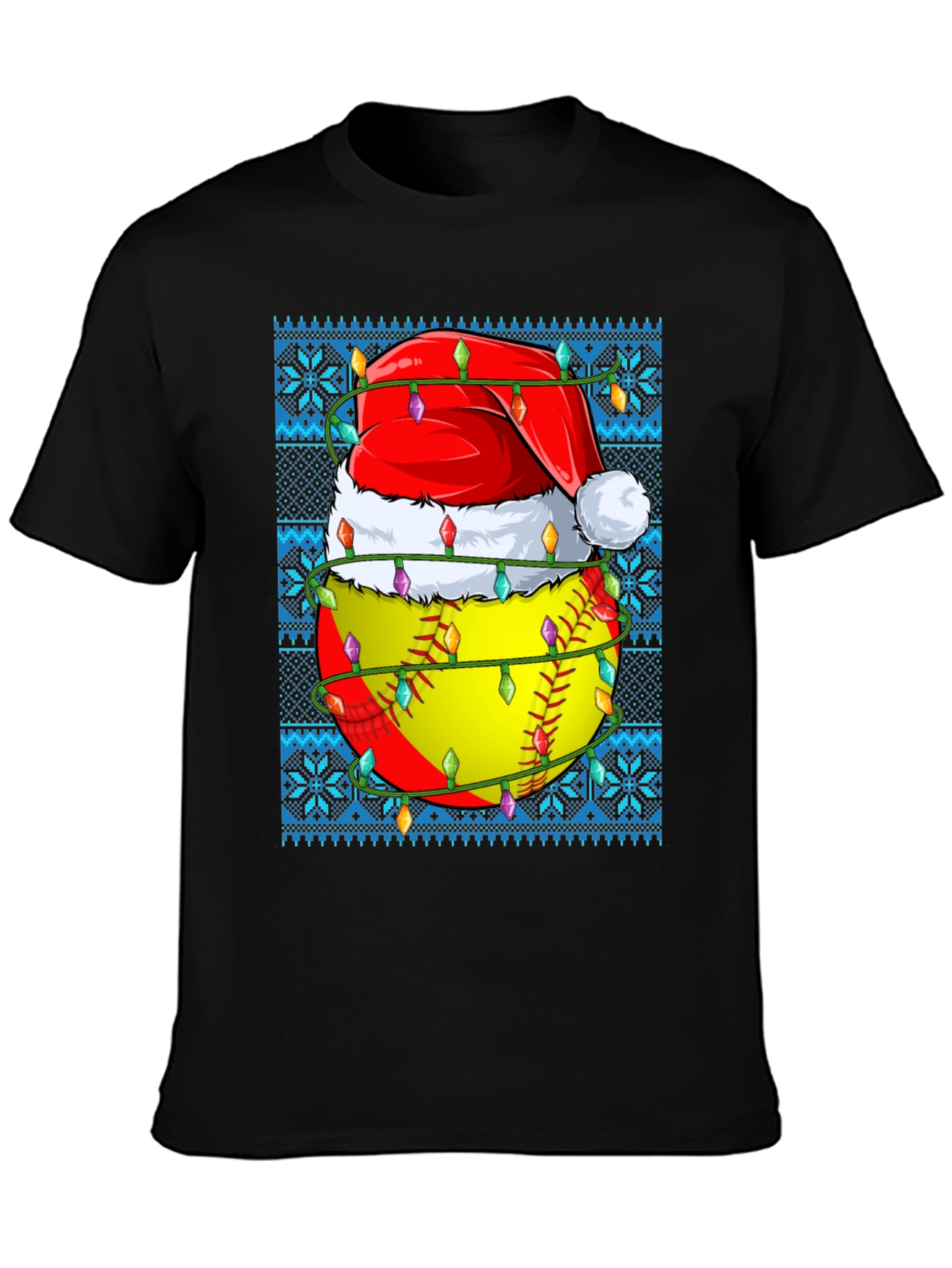 Festive Softball Christmas T-Shirt
