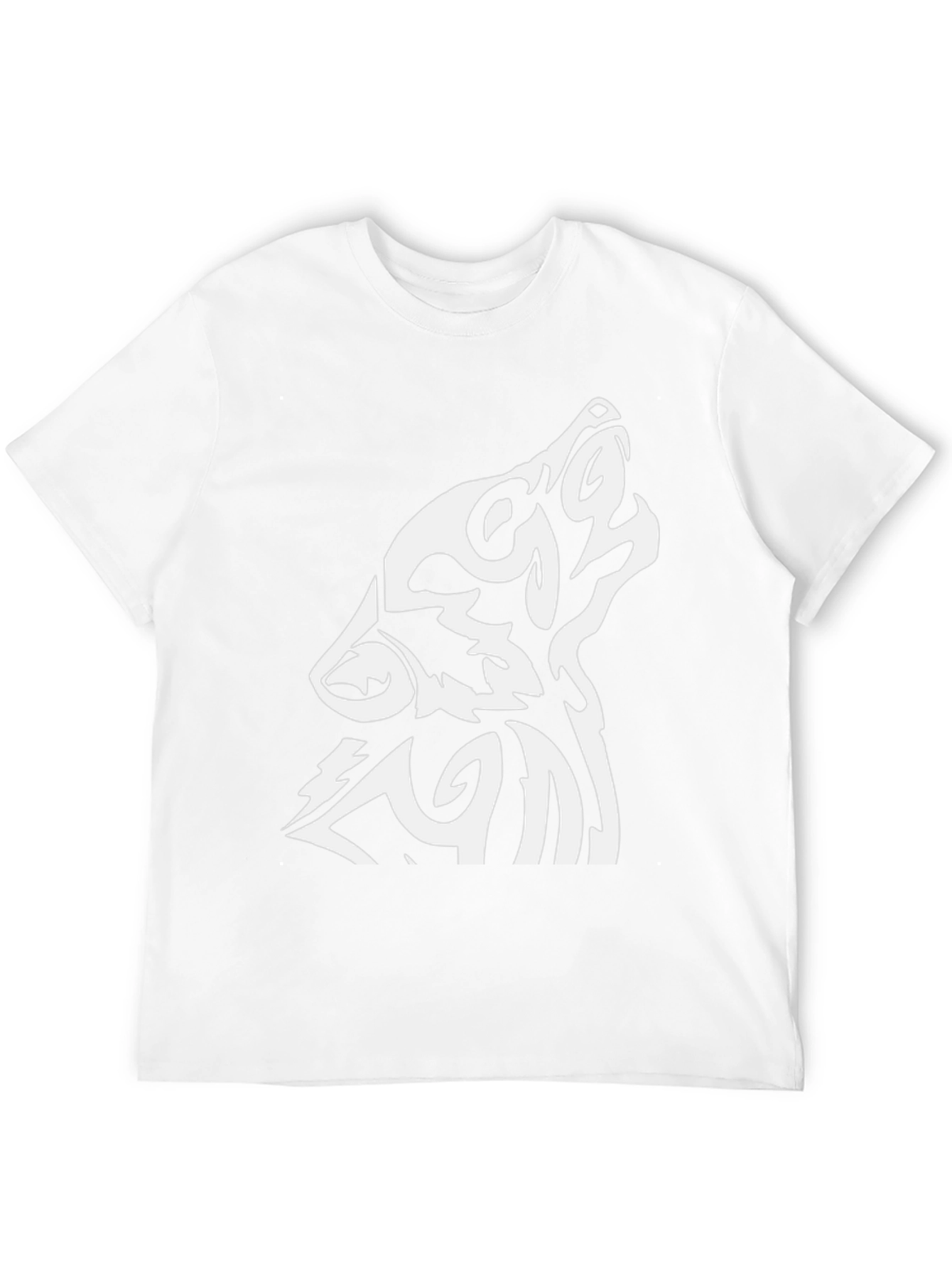 Wolf Tribal Design Black T-Shirt