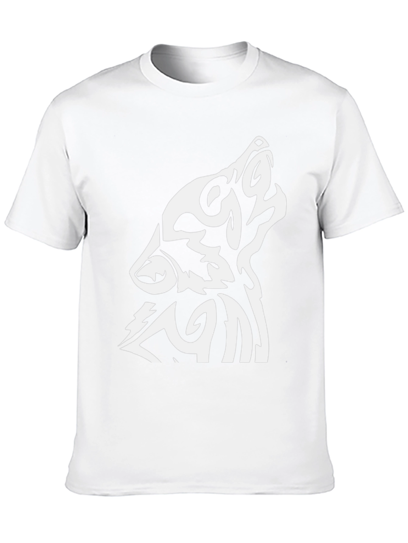 Wolf Tribal Design Black T-Shirt