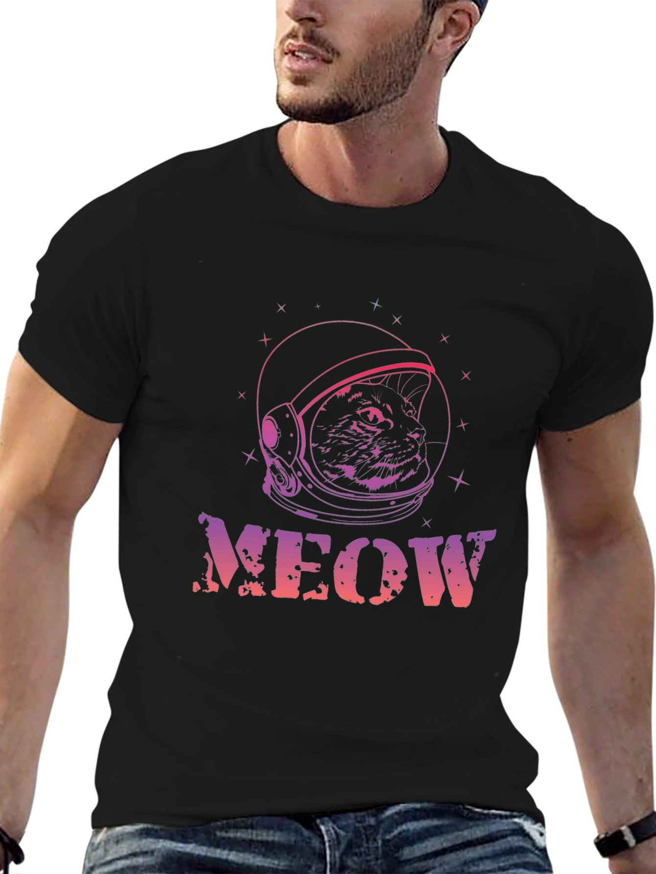 Astronaut Cat Meow T-Shirt