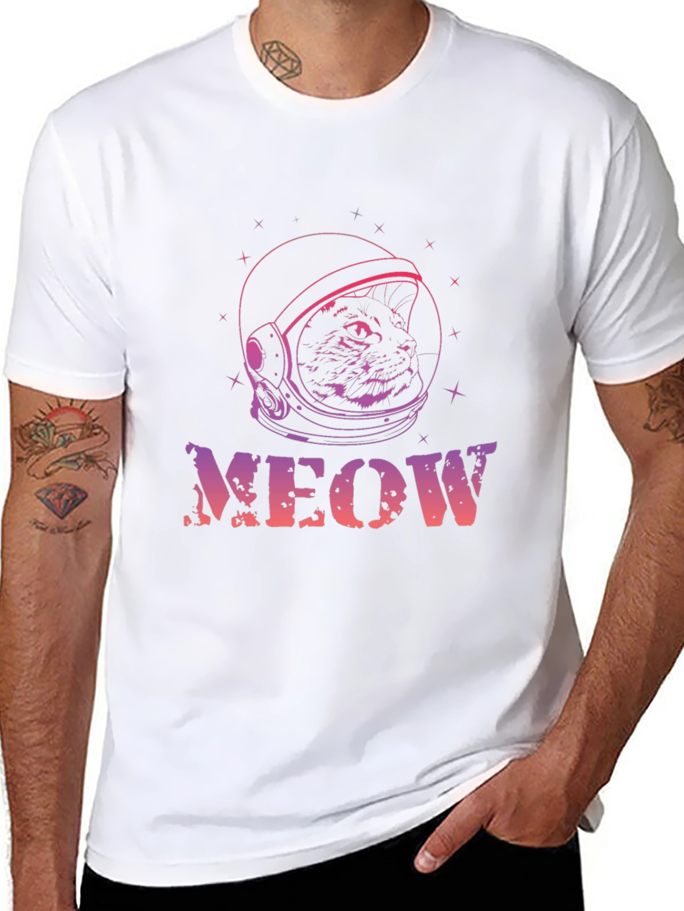 Astronaut Cat Meow T-Shirt