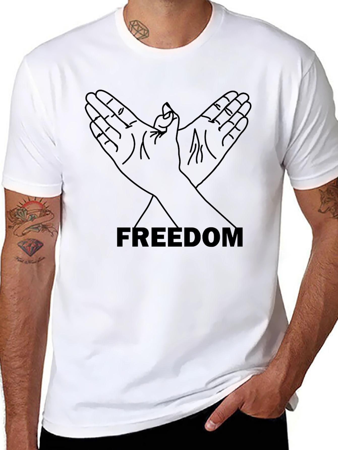 Freedom Dove Hand Sign Graphic Tee