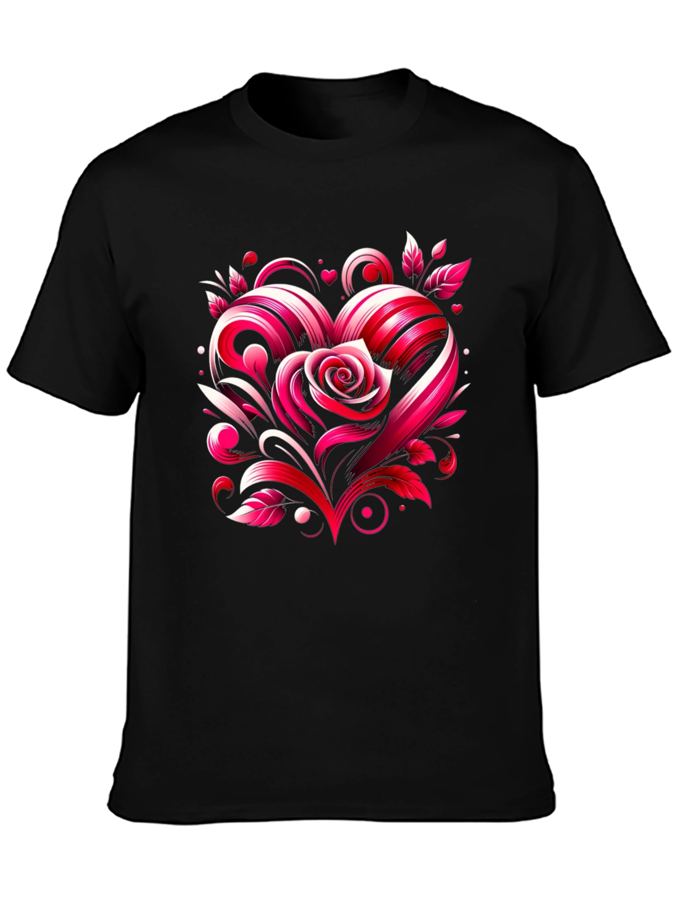 Heart Rose Graphic Tee - Valentines Day Shirt