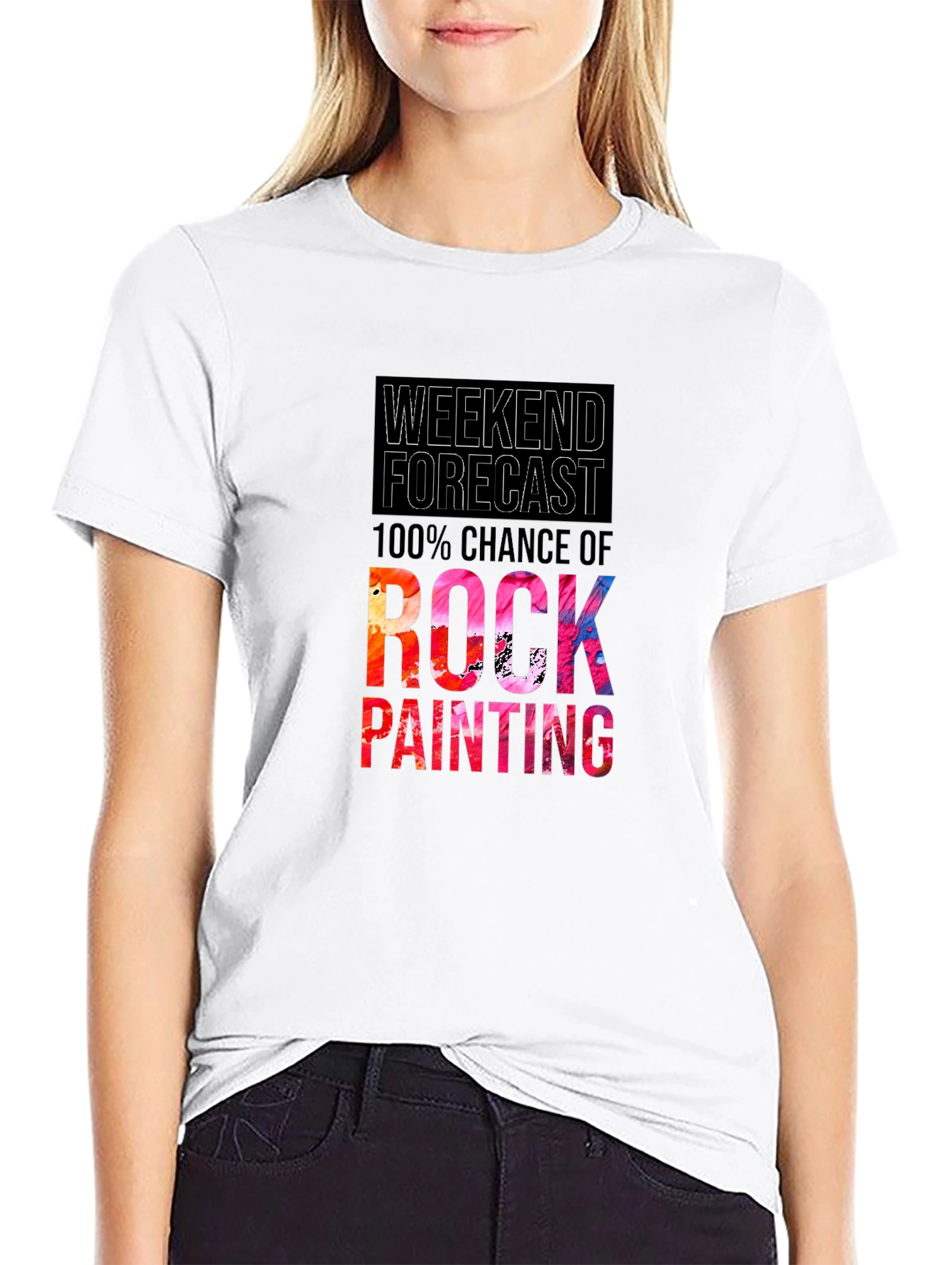 Weekend Forecast Rock Painting T-Shirt