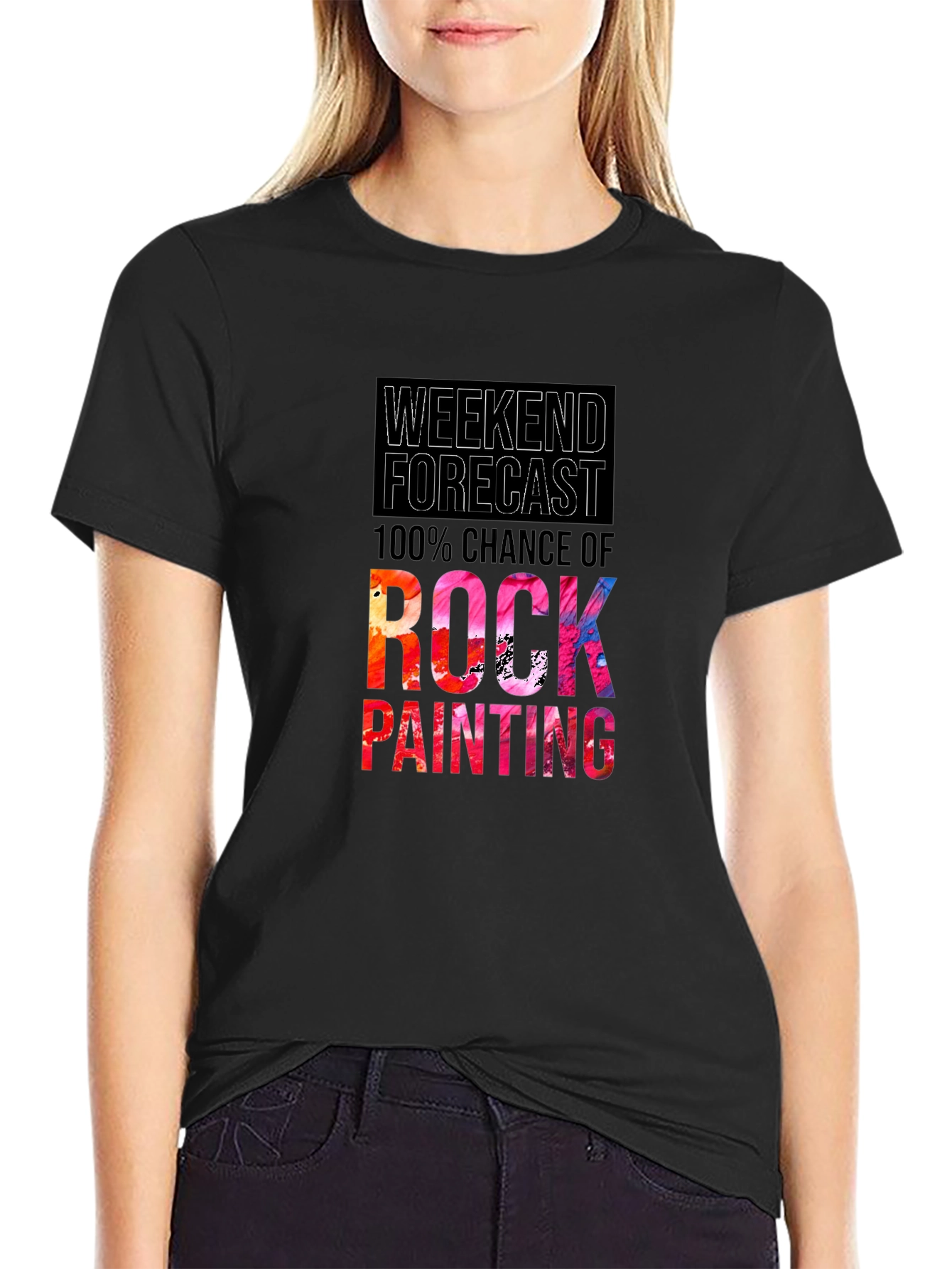 Weekend Forecast Rock Painting T-Shirt