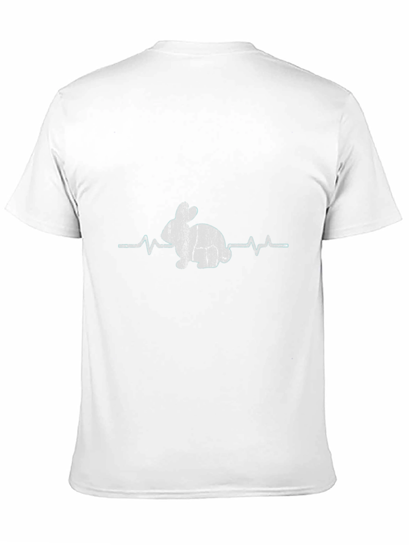 Bunny Heartbeat Graphic Tee - Black Cotton Comfort