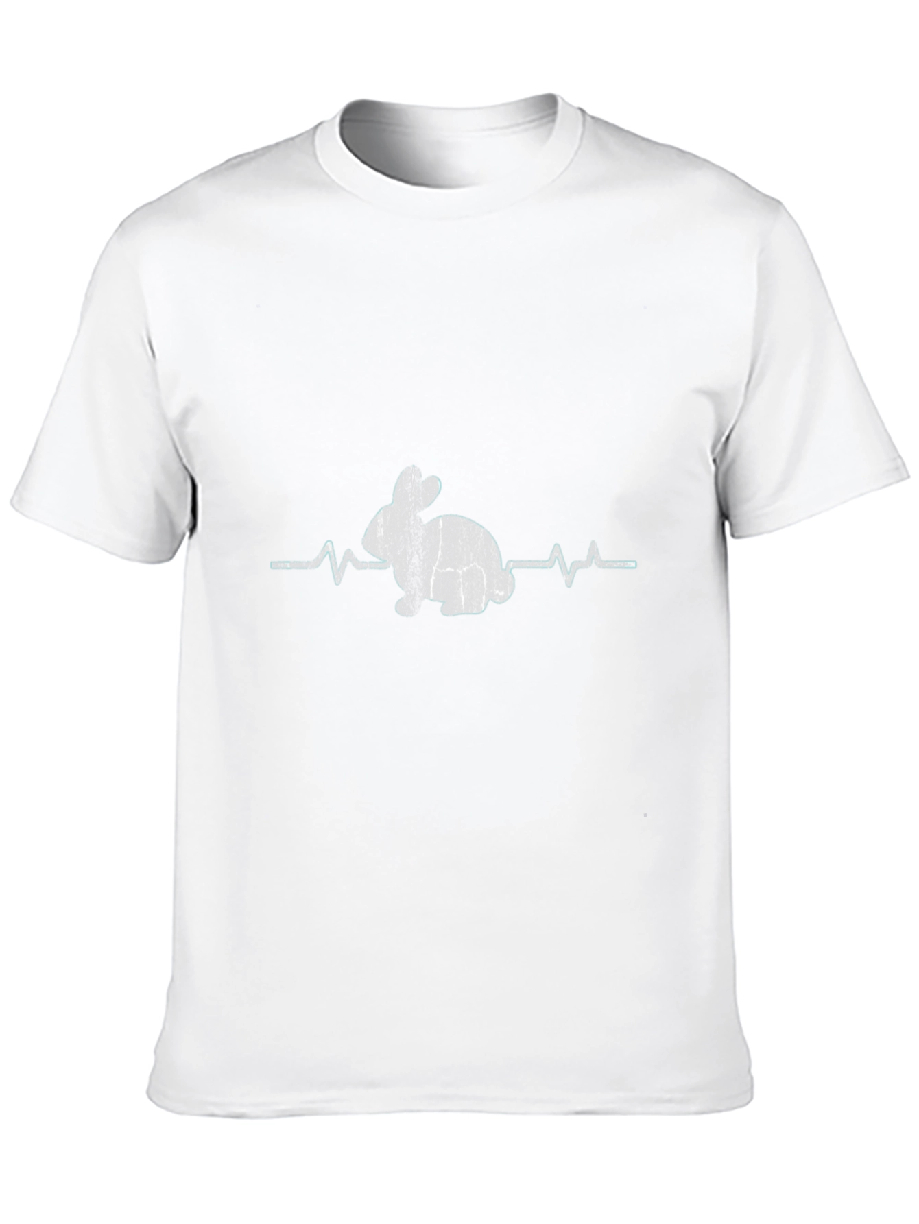 Bunny Heartbeat Graphic Tee - Black Cotton Comfort