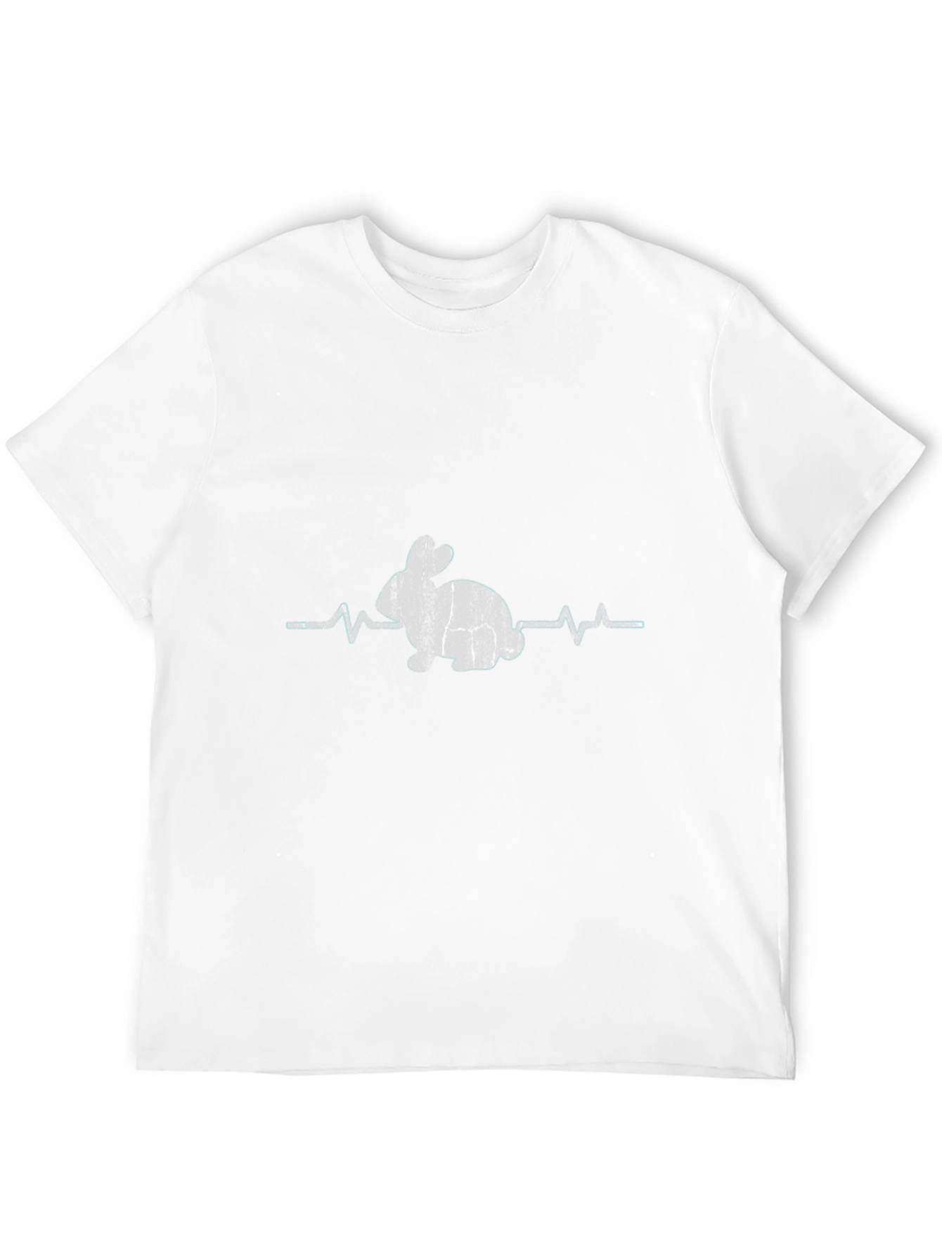 Bunny Heartbeat Graphic Tee - Black Cotton Comfort
