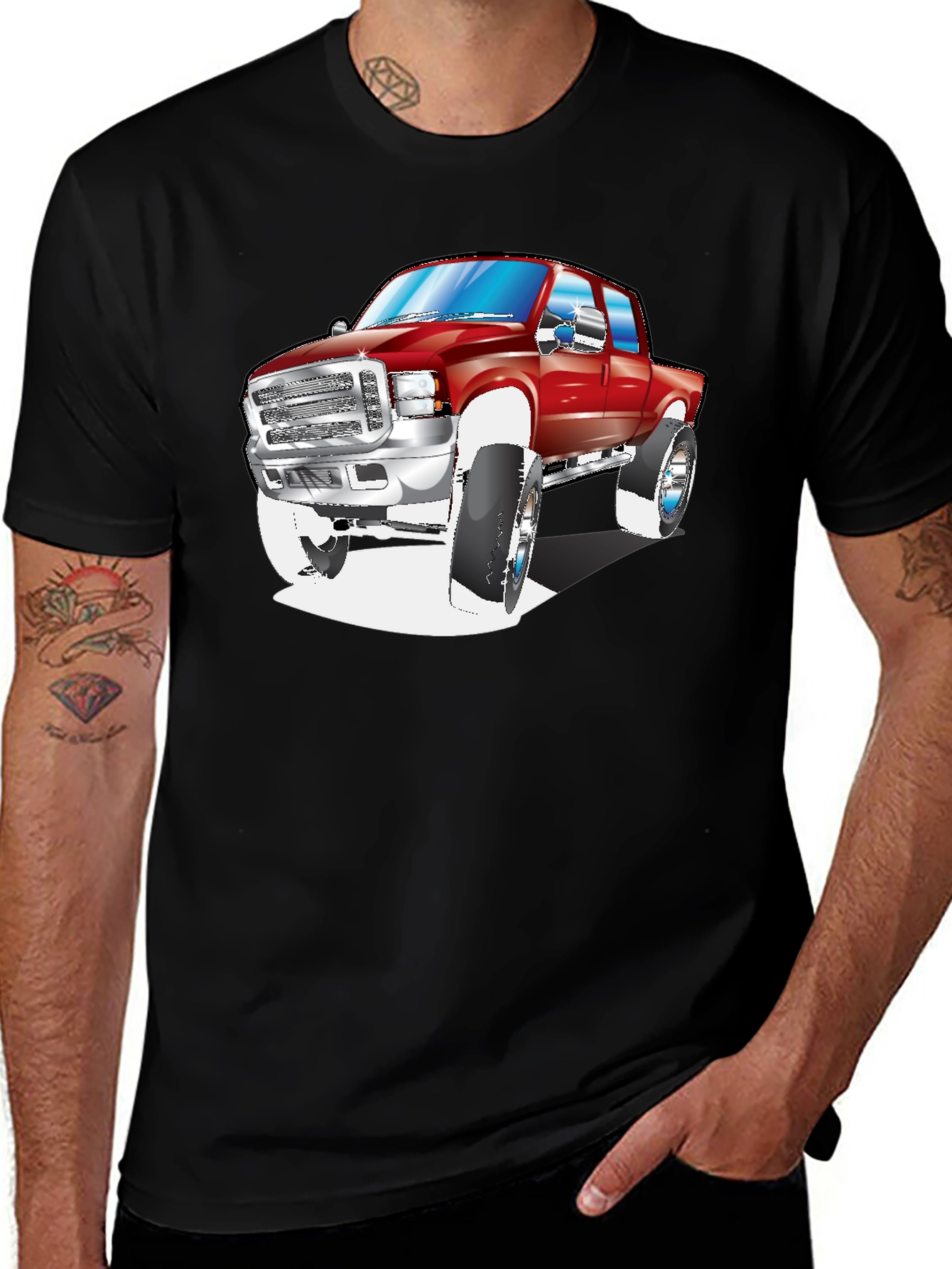 Truck Graphic Tee - Black Cotton Blend