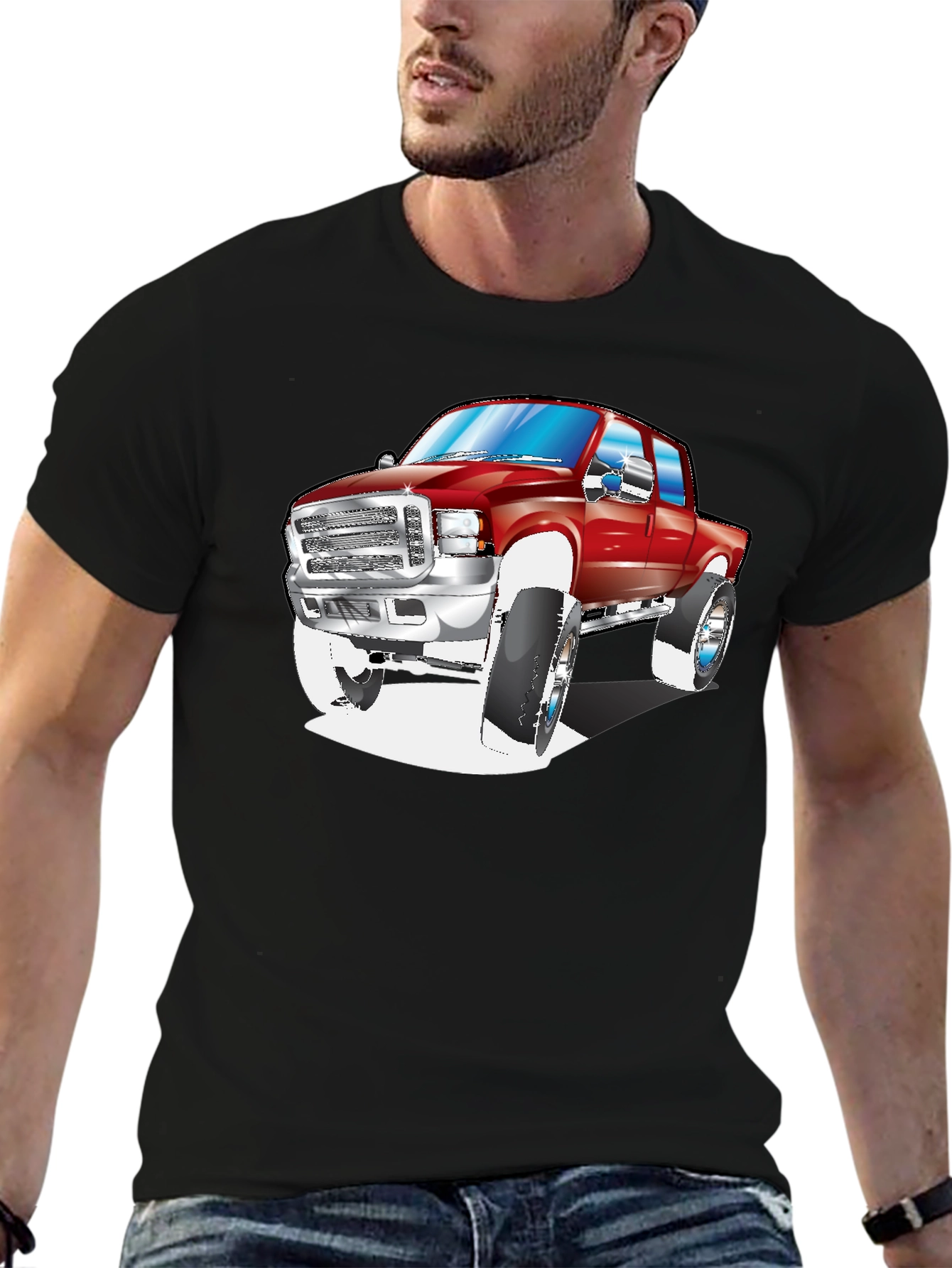 Truck Graphic Tee - Black Cotton Blend