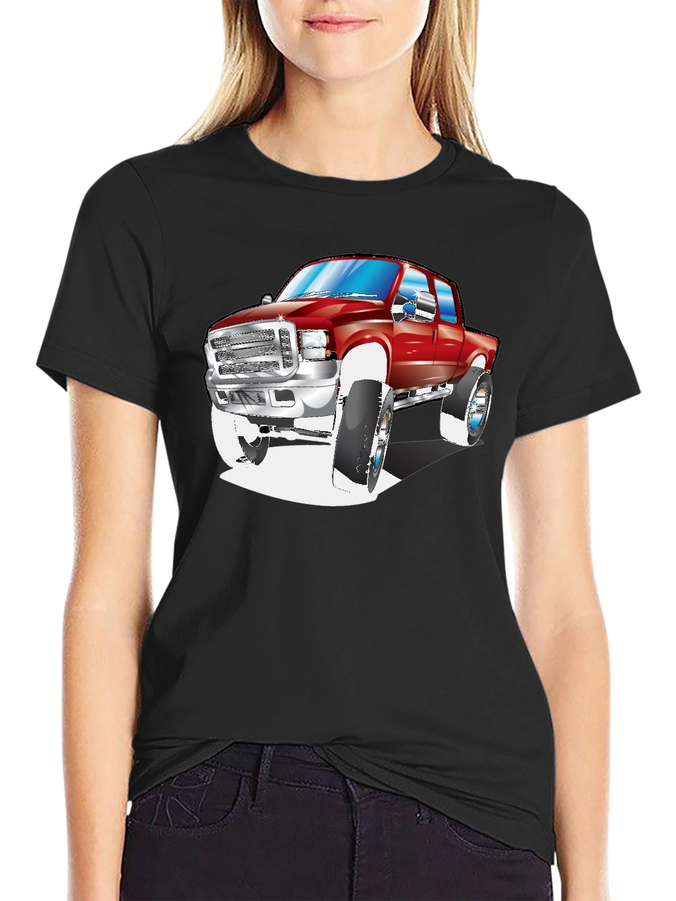 Truck Graphic Tee - Black Cotton Blend