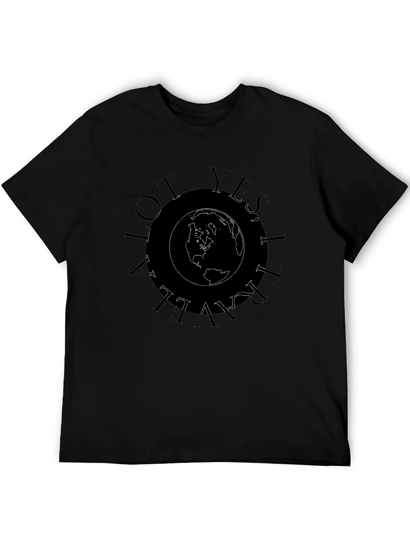 Travel Globe Graphic T-Shirt - Black