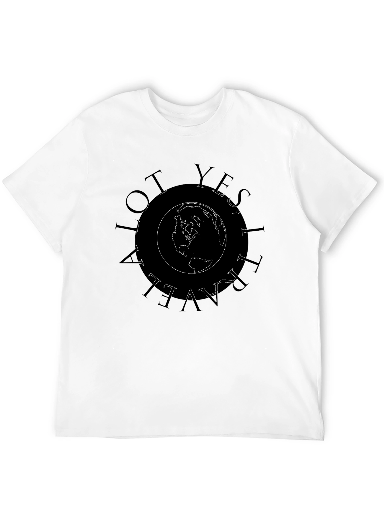 Travel Globe Graphic T-Shirt - Black