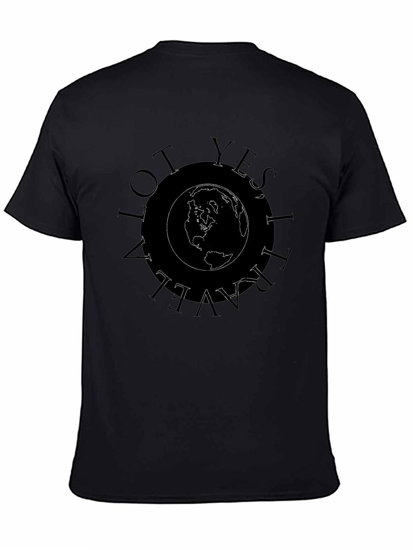 Travel Globe Graphic T-Shirt - Black