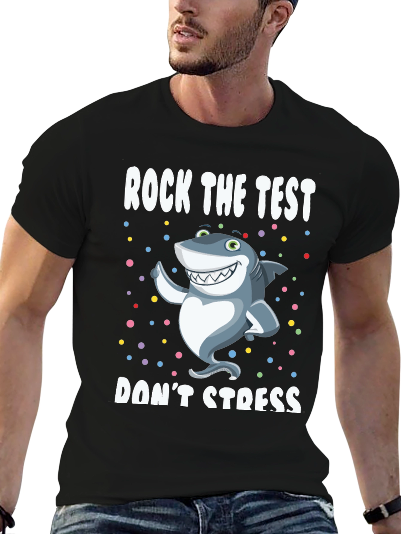 Rock The Test Shark T-Shirt - Dont Stress