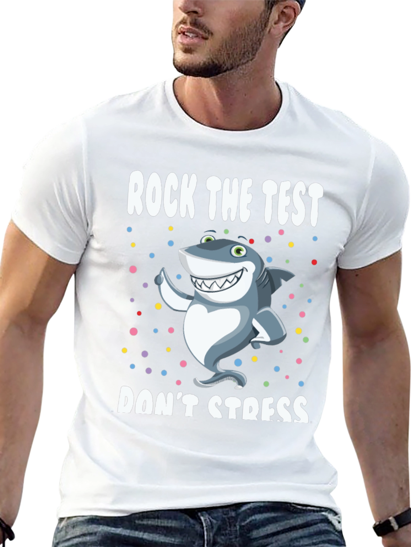 Rock The Test Shark T-Shirt - Dont Stress