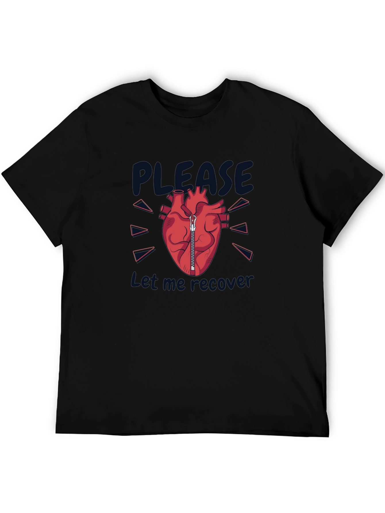 Please Let Me Recover Heart Zipper T-Shirt