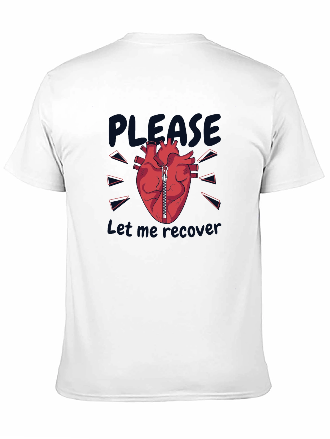 Please Let Me Recover Heart Zipper T-Shirt