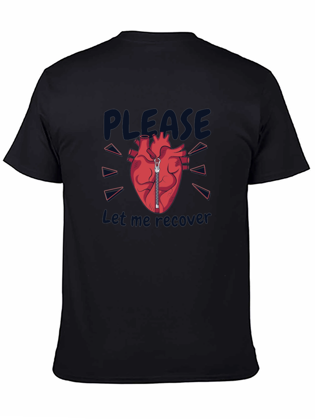 Please Let Me Recover Heart Zipper T-Shirt