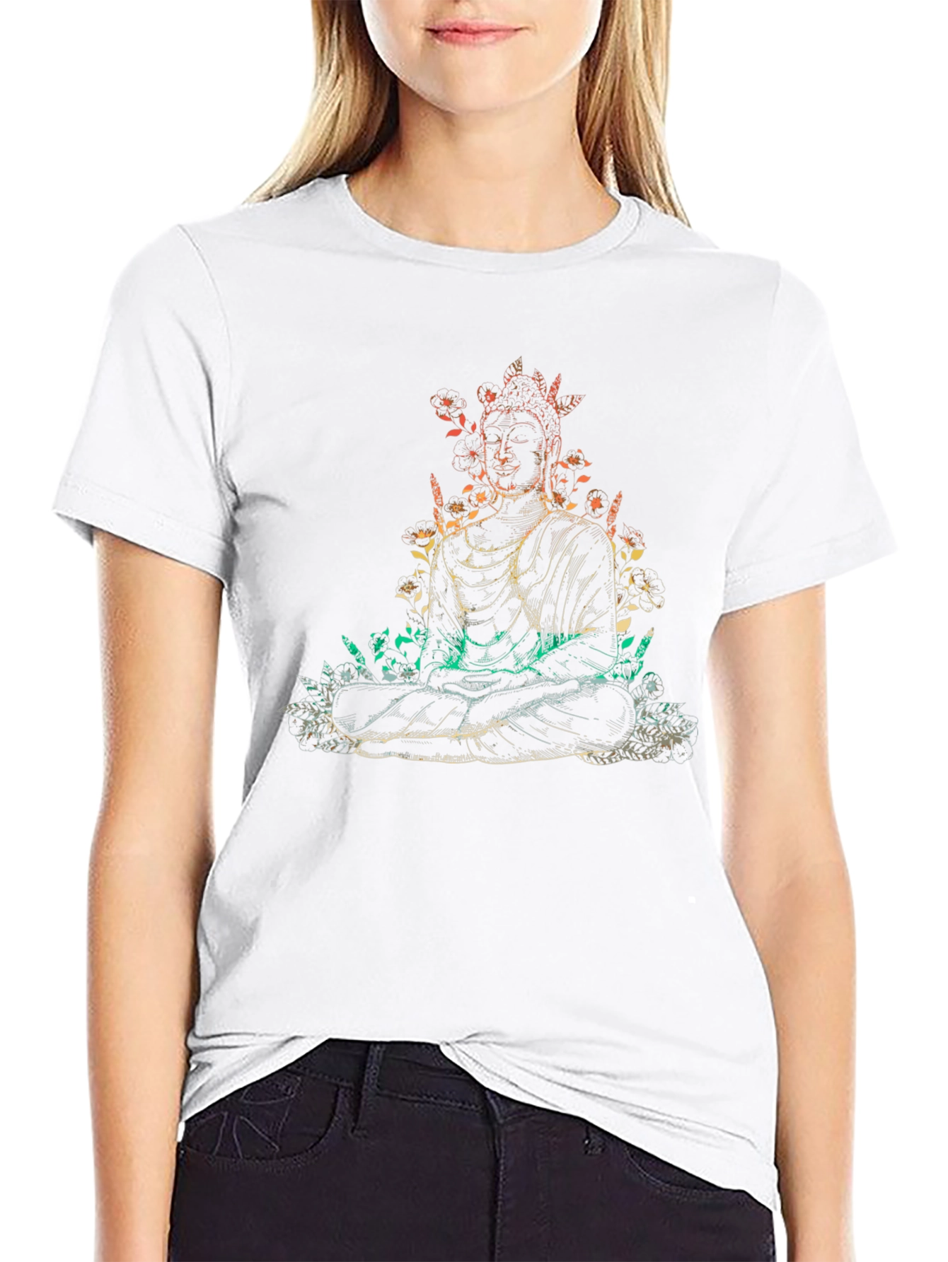 Buddha Graphic Print Tee - Casual Relaxed Fit T-Shirt